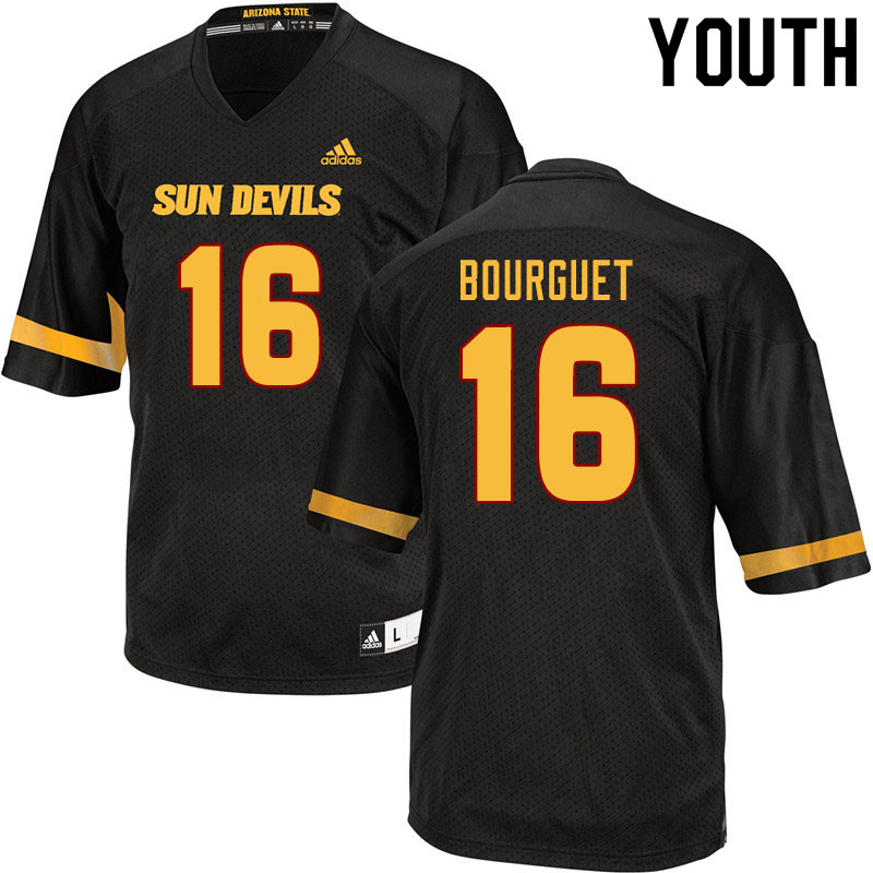 Youth #16 Trenton Bourguet Arizona State Sun Devils College Football Jerseys Sale-Black